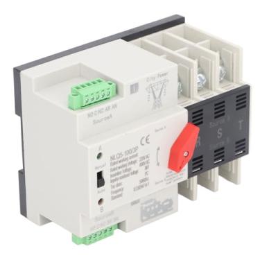 Imagem de Naroote Controlador de Chave de Energia 3p, Interruptor de Transferência Automática de Energia Dupla, Resistente Ao Envelhecimento, Disjuntor de Montagem de Trilho de 35 Mm para Fonte de Alimentação