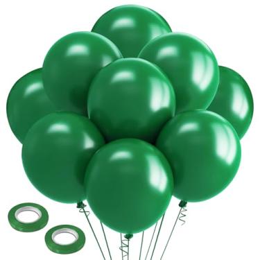 Imagem de 18 Inch Green Balloons - 30Pcs Large Round Baloon Giant Latex Party Ballons Dark Green Party Decorations for Birthday Anniversary Graduation Jungle Christmas Festival Gender Reveal