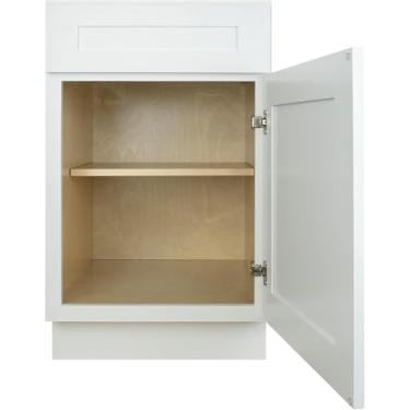 Imagem de Armário de cozinha Hollywood Fabiani Design Base – 45,7 cm L x 61 cm P x 87,6 cm A, moldura de madeira maciça, caixa de compensado de grau de armário de 1,27 cm, porta de fechamento suave, pronto para