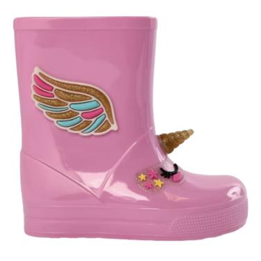 Imagem de Galocha Luelua Bota Unicórnio Cano Médio Infantil Rosa