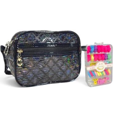 Imagem de Bolsinha Bolsa Infantil Menina Passeio Alça Transversal Regulável (Preto)