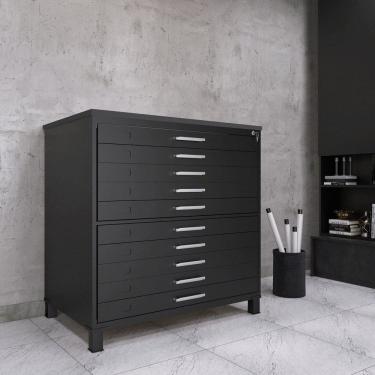 Imagem de Mapoteca 10 Gavetas Map10 120,4cm X 122,3cm Aço Preto