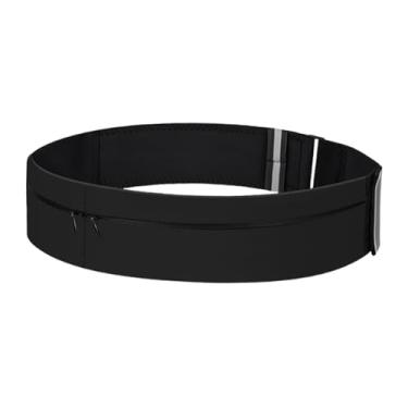 Imagem de RNXRZANK Cinto de Corrida, Pochete, Suporte para Celular, Ajustável com 3 Bolsos com Zíper, Pochete, Bolsa Esportiva para Treino, Academia, Fitness, Black M