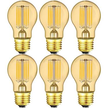 Imagem de LEOOLS Lâmpada LED A15 8W Equal E26 75 Watt Regulável E26 Lâmpada Edison Branco Quente 2700K Vidro Âmbar AC120V 800LM E26 Lâmpada LED Edison para ventilador de teto, arandelas de parede, geladeira