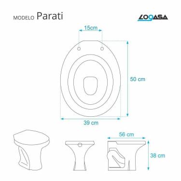 Imagem de Assento Sanitario Parati Preto Para Vaso Logasa