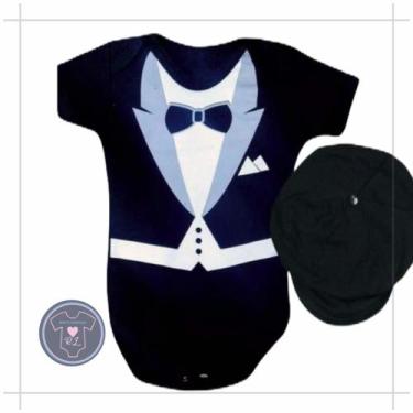 Imagem de Body Bebe Menino Poderoso + Chefinho + Boina - Temático Mesversário - 