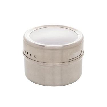 Imagem de Porta Tempero De Aço Inox Imantado Com Tampa Acrílico 6,5CM - Lyor