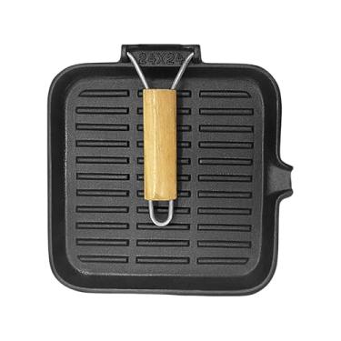 Imagem de Frigideira de Ferro Fundido | Chapo Para Assar,Skillet Multifuncional de Ferro Fundido para Fogão Cozinha Churrasco Camping Ar Livre