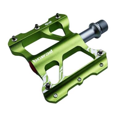 Imagem de BOWOD Pedal de bicicleta pequeno MTB Kids BMX pedais planos, pedal de bicicleta juvenil com eixo Cr-Mo 9/40.6 cm, pedais de bicicleta infantis aderentes com 10 pinos por pedal, pedais BMX de