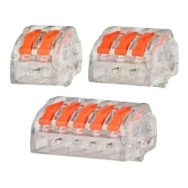 Imagem de 70 X Conector Derivação Borne Emenda Rápida 2, 3, 5 Fios - Decorarmais