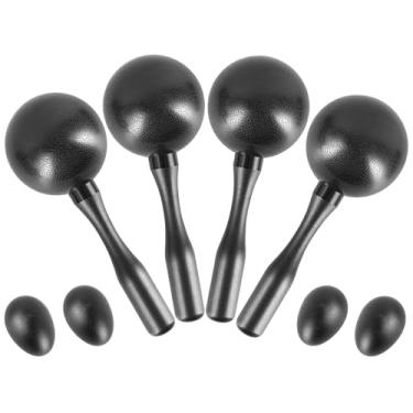 Imagem de EASTROCK Maracas Shaker Chocalhos ABS Martelo de Areia Chocalhos de Percussão Manual, Ótimo Instrumento de Percussão para Apresentação ao Vivo e Acompanhamento de Banda, Preto 2 Pares