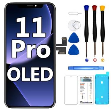 Imagem de Tela de substituição para iPhone 11 Pro OLED 5,8 polegadas [NÃO LCD] Montagem de moldura sensível ao toque 3D digitalizador com kit de reparo, protetor de tela, adesivo à prova d'água para modelo