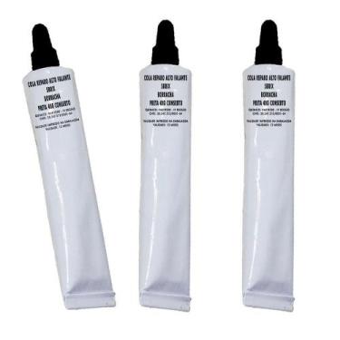 Imagem de Kit 3 Cola Reparo Alto Falante Sbrix Borracha Preta 40G Conserto Preto