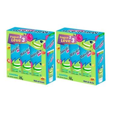 Imagem de Kit 2 Malvatrikids Gel Dental Júnior 3 Un Com Flúor 70g