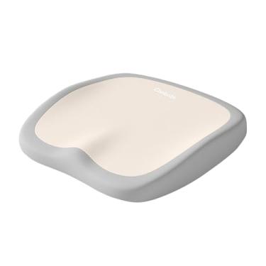 Imagem de oshhni Almofada de espuma para assento, almofadas de assento, ergonômicas, almofadas para cadeira de escritório, de apoio para cadeira de escritório, Bege Cinza