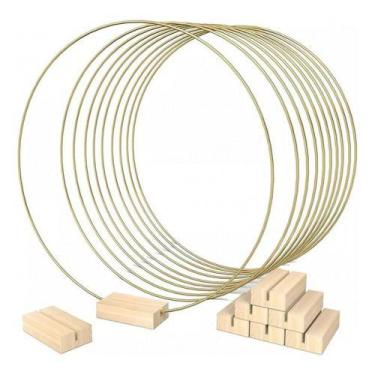 Imagem de 10 Centros De Mesa Con Forma De Aro Floral De Metal De 12 Pu  - Roku