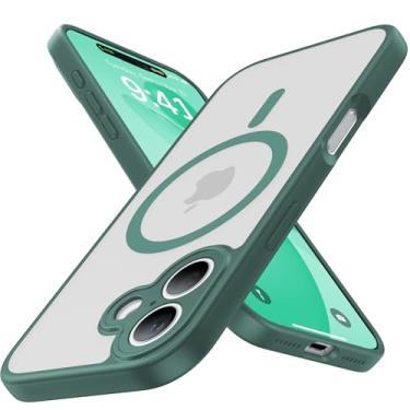 Imagem de Maozis Capa magnética à prova de choque para BC, [proteção total da câmera] [compatível com Magsafe] [Antiderrapante] [Proteção Mil-Grade] Capa de telefone fina anti-amarela translúcida fosca para BC