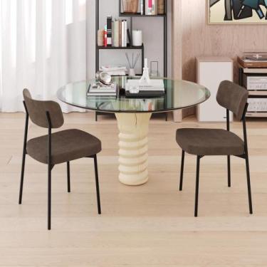 Imagem de Conjunto 4 Cadeiras de Jantar Mynna Boucle Est.Branca - Metalig