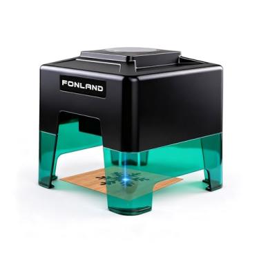 Imagem de FONLAND Máquina de gravação a laser portátil, mini máquina de gravação a laser, madeira, papel kraft, acrílico (não adequado para metal)