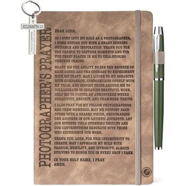 Imagem de Presentes fotográficos para fotógrafos, mulheres, homens, diário de couro, 200 páginas, caderno gravado A5 forrado com caneta, ideias de presente para amantes da fotografia, aniversário, formatura