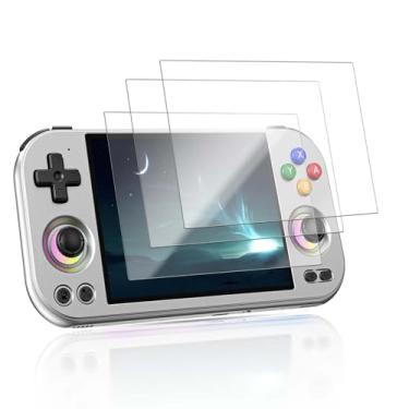 Imagem de YAJOJO Pacote com 3 protetores de tela para console de jogos portátil Anbernic RG477M, vidro temperado de dureza 9H para Anbernic RG477M, antiarranhões, clareza HD, sem bolhas