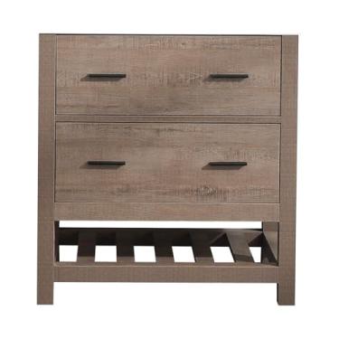 Imagem de walnest Armário de banheiro independente com espelho – 2 gavetas de fechamento suave e 1 prateleira de abertura, compatível com pia embutida, design que economiza espaço para banheiros (76 cm)