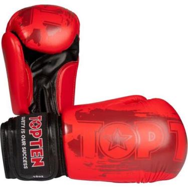 Imagem de Luva de Boxe e Muay Thai POWER INK - Top Ten, Vermelho, 14OZ