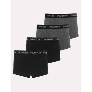 Imagem de Cueca Calvin Klein Low Rise Trunk Classic Preta e Cinza Pack 4 C11.07 