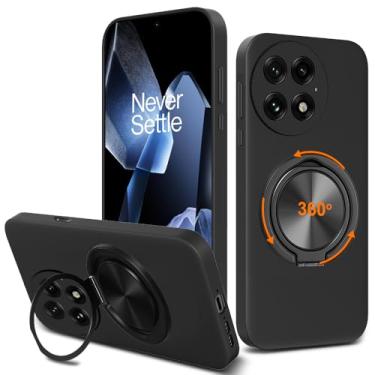Imagem de Nijiadi Capa de telefone compatível com OnePlus 13 5G, suporte de anel giratório de 360° com suporte/suporte de silicone TPU slim fit à prova de choque capa protetora para One Plus 1+ 13 5G 2024