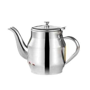 Imagem de Fenteer Pote de óleo de aço inoxidável, despejador de vinagre, sem derramamento, fácil de limpar, pote de armazenamento de azeite, anti-gotejamento para, 950ml