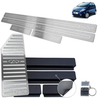 Imagem de Descanso e Soleira Chery Face 2010 a 2015 Prata Baixo Relevo