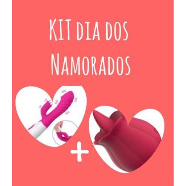 Imagem de Presente Dia dos Namorados Vibrador Desejo + Sugador de Clitóris Flor 