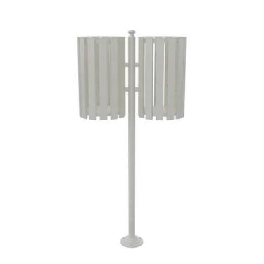 Imagem de Lixeira de Rua Pátios Parques Dupla Tubular Bege 151cm - Utildecor Mov