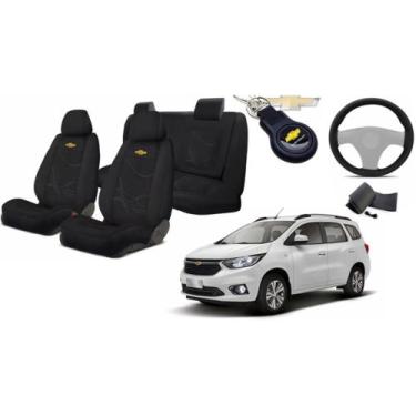 Imagem de Kit Moderno Capas Tecido para Bancos Spin 2012 a 2023 + Volante + Chav