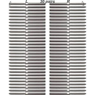 Imagem de Lulultn Cabo de aço inoxidável 3/16 T316, kit de sistema, parafusos de travamento esquerdo e direito, 30 pares