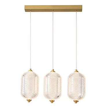 Imagem de Lustre industrial LED dourado 1/3 luzes, cobre, acrílico, criativo, teto, pendente, luz para sala de estar, cozinha, restaurante, hotel, loft, corredor, lâmpada suspensa