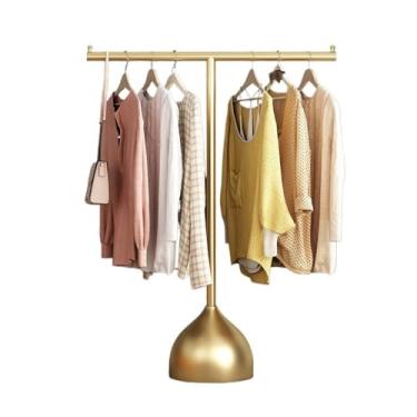 Imagem de hezhuhe2258 Prateleira para casacos, cabide vertical para o chão, quarto, cabide de roupas domésticas, cabideiro, cabideiro, cabideiro (dourado, grande)