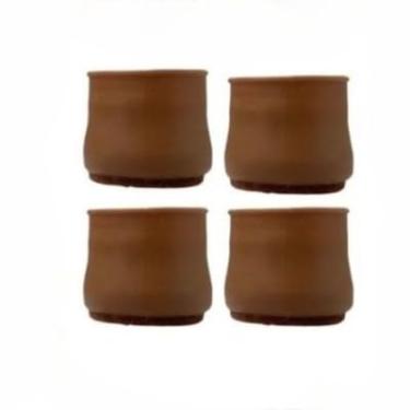 Imagem de Protetores de Silicone Feltro Pés de Cadeira Mesa Redondos Anti-risco Antirruído Protetor(4,Marrom)