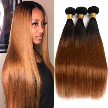 Imagem de Pacotes de cabelo MAMART Ombre Brown Straight Brazilian 30cm