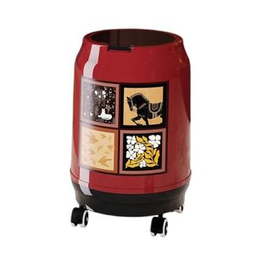 Imagem de WeiLaiKeQi Lixeira com rodas, lata de lixo de grande capacidade, recipiente para resíduos para cozinha, trailer, sala de estar e banheiro, with Lid S Red