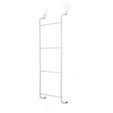 Imagem de Prateleira organizadora de casa de banho, prateleira de metal para pendurar toalhas, cabideiro de armazenamento de casa de banho, acessórios para porta, suporte de toalha (cor: branco, tamanho: