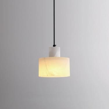 Imagem de YQSLQZZ Lustre pendente de mármore natural, iluminação decorativa de cabeceira para quarto, mini luzes de teto suspensas, altura ajustável, para corredor, sala de jantar, cozinha, ilha