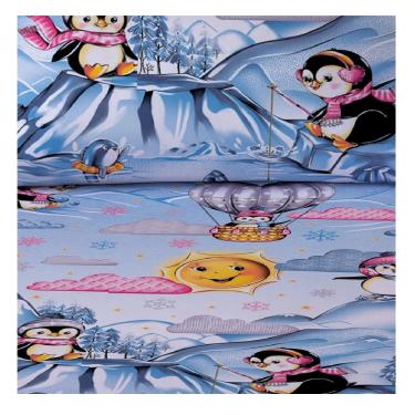 Imagem de Jogo Cama Solteiro 2 pecas Malha Vivaldi Pinguins Sul Brasil