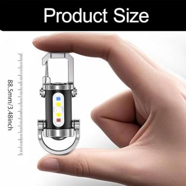 Imagem de menolana 2 peças chaveiro lanternas mini lanternas LED luzes de trabalho compactas USB recarregáveis ​​para circuito de caminhada caminhada casa