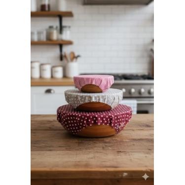 Imagem de Kit 9 Pano de Cera De Abelha Embalagem Alimentos Promoção