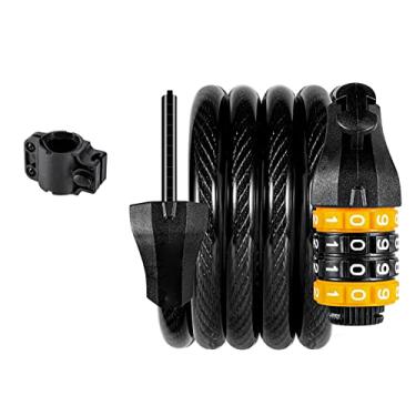 Imagem de SPYMINNPOO Fechadura de Combinação de Bicicleta, Cabo de Aço Resistente e Cilindro de Bloqueio de Liga de Zinco, Fechadura Segura Sem Chave para Mountain Bike e Scooter (1,2 m/3,9 pés 4 dígitos)