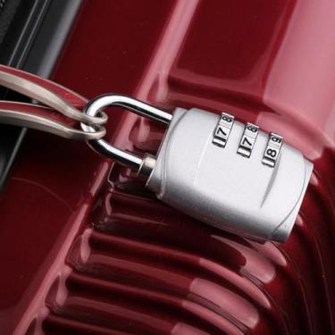 Imagem de Cadeado de combinação de 3 dígitos, bloqueio de senha redefinível para armário de academia, bagagem de viagem, armário, trava de segurança antifurto durável (prata)