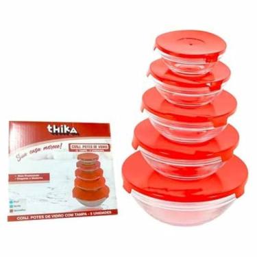 Imagem de Conjunto de Potes de Vidro com Tampa, 5 Peças, 120ml a 900ml