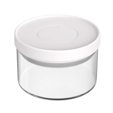 Imagem de Pote Hermético de Vidro com Válvula de Exaustão Unidirecional, 350ml, Redondo, Tampa de Alta Pressão, para Alimentos Secos e Úmidos, 11,5 x 11,5 x 7,6 cm