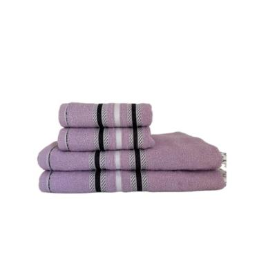 Imagem de Toalha Banhão, Kit 3 Toalha de Algodão Premium 2 Banho E 1 Rosto Toque Suave Alta Absorção E Durabilidade(Jogo 2 Banho/1 Rosto Lilas)